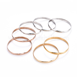 ファッション 201 ステンレススチール バングルセット  マルチカラー  2-1/8インチ（5.5cm）  7個/セット&nbsp;BJEW-L664-024A-M-1
