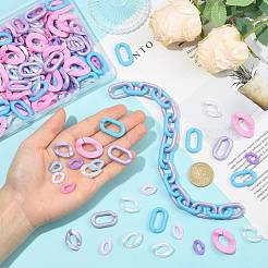 180Pcs 9 Colors Opaque Acrylic Linking Rings&nbsp;OACR-FS0002-78
