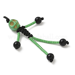 Halloween Theme Glass Seed & Natural Black Onyx & Synthetic Turquoise Beaded Pendants&nbsp;PALLOY-MZ00777-04
