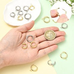 16Pcs 201 Stainless Steel Huggie Hoop Earring Findings&nbsp;STAS-FS0002-27B