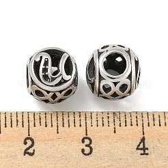 304ステンレススチールビーズラインストーンセッティング  大穴ビーズ  ラウンド  U字  9.5x8.5x9.5mm  穴：4mm  0.8mmラインストーンのために合う。&nbsp;STAS-O002-01U-AS