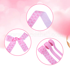 3ロール3スタイルポリエステルリボン  ちょう結びの模様  ピンク  5/8~1-1/2インチ（16~38mm）  1ロール/スタイル&nbsp;OCOR-CY0002-60