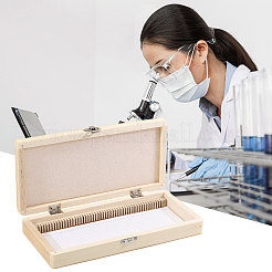 鉄製木製収納ボックス1個  標本切片保管箱  長方形  モカシン  23x10.6x3.5cm&nbsp;CON-CA0001-031