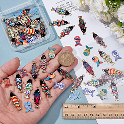 60Pcs 15 Styles Alloy Enamel Pendants&nbsp;FIND-AR0006-77
