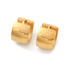 304ステンレススチール研磨効果フープピアス  イオンプレーティング（ip）  ゴールドカラー  13.5x9mm&nbsp;EJEW-M001-29B-G