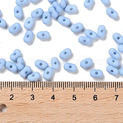 不透明なアクリルビーズ  ピーナッツ  ライトスカイブルー  6.5x4x3mm  穴：1.4mm  約197個/10g&nbsp;X1-MACR-L005-06A