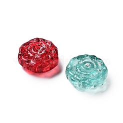 Spray Painted Transparent Glass Beads&nbsp;GLAA-D038-01A