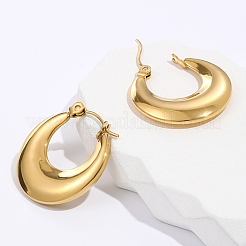 201ステンレススチール製ハギーフープピアス（女性用）  18KGP本金メッキ  23x23mm&nbsp;PG8041