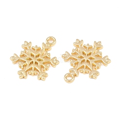 合金ペンダント  スノーフレークチャーム  ラックめっき  ゴールドカラー  23.5x17.5x2mm  穴：2mm&nbsp;FIND-B059-05G-01