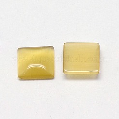 キャッツアイカボション  正方形  ゴールデンロッド  12x12x3mm&nbsp;CE-J006-12x12mm-14