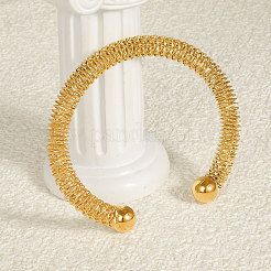 304 Stainless Steel Coil Cuff Bangles for Women&nbsp;BX6193-2