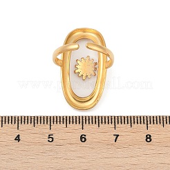 女性用304ステンレススチール樹脂カフリング  ヒマワリ  18KGP本金メッキ  27.5mm&nbsp;RJEW-D305-02G