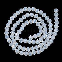 ジェイド風ガラスビーズ連売り  多面カット  双円錐形  透明  4x4mm  穴：0.8~1mm  約75~78個/連  28~29cm&nbsp;GLAA-F029-J4mm-05