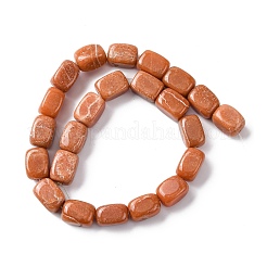 天然石レッドアベンチュリンビーズ連売り  直方体の  15~20x12~16x11~14mm  穴：1.2mm  約22~23個/連  15.59~16.02''（39.6~40.7センチメートル）&nbsp;G-H331-B02