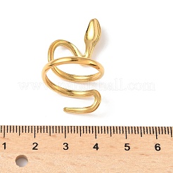 304ステンレススチールカフリング  ヘビ  女性のための  ゴールドカラー  内径：17.6mm&nbsp;RJEW-V012-01G