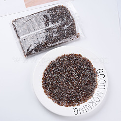 透明色光沢ガラスラッパビーズ  丸い穴  シエナ  3~8x2mm  穴：0.7mm  約450g /ポンド&nbsp;SEED-N005-001-A09