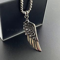 Stylish 304 Stainless Steel Wing Pendant Necklace Punk Rock Accessories&nbsp;FD2976