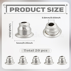 20Pcs 304 Stainless Steel Ear Nuts&nbsp;STAS-LP0004-02