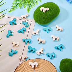 20Pcs 2 Colors Synthetic Turquoise Dyed Horse Beads&nbsp;G-TA0003-18B