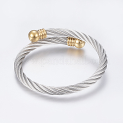 304 Stainless Steel Torque Bangles&nbsp;BJEW-G584-18