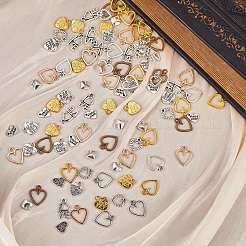 100Pcs 10 Styles Tibetan Style Alloy Charms&nbsp;FIND-SZ0003-61