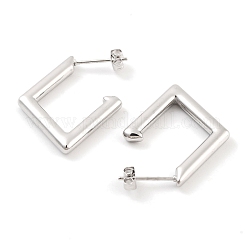 変色しない304ステンレススチール製スタッドピアス（女性用）  菱形  ステンレス鋼色  29x3mm&nbsp;EJEW-K283-11P