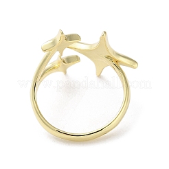 女性用真鍮スターオープンカフリング  ゴールドカラー  usサイズ8 1/2(18.5mm)&nbsp;LS-RJEW-A042-01B