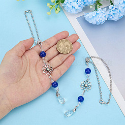 2Pcs Alloy Flower Pendant Decorations&nbsp;HJEW-ME0001-07B