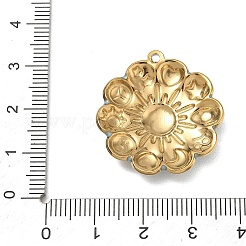 304ステンレススチールエナメルペンダント  花のチャーム  イオンプレーティング（ip）  ゴールドカラー  28.5x27x4.3mm  穴：1.6mm&nbsp;SA-CBA800D-04G