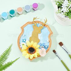 特殊形状のゴム製木製ベースディスプレイ  家具アクセサリー  小麦  15x12x1.8cm  内径：10.3x13のCM&nbsp;WOOD-WH0023-36