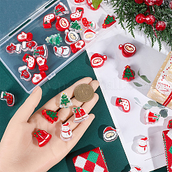 48Pcs 12 Styles Christmas Decorations Theme Opaque Acrylic Bead with Enamel&nbsp;OACR-PA0001-29