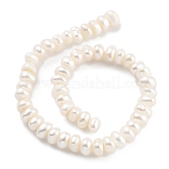 天然養殖淡水パールビーズ連売り  グレード3 A  ロンデル  アンティークホワイト  5~5.5mm  穴：0.7mm  約43個/連  7.09~ 7.28インチ（18~18.5cm）&nbsp;PEAR-C003-29A
