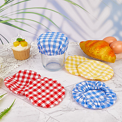 6Pcs 3 Colors Tartan Pattern Reusable Fabric Bread Fermentation Cover&nbsp;AJEW-CN0005-13