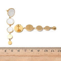304 Stainless Steel Acrylic Flat Round Dangle Stud Earrings&nbsp;LS-EJEW-F392-02G