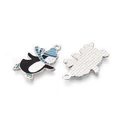 Rack Plating Alloy Enamel Penguin Pendants&nbsp;ENAM-T024-65A-P