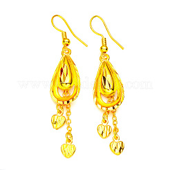 Teardrop with Heart Alloy & Brass Dangle Earrings&nbsp;FS-WGF4F4A-01