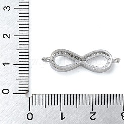 Rack Plating Brass Micro Pave Clear Cubic Zirconia Infinity Connector Charms&nbsp;KK-A234-079P