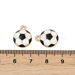 合金エナメルチャーム  スポーツボールチャーム  ライトゴールド  サッカー  15x12x4mm  穴：1.6mm&nbsp;ENAM-V001-01B-KCG