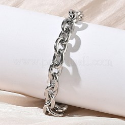 女性用304ステンレススチールアズキチェーンブレスレット  ステンレス鋼色  7.48インチ（19cm）&nbsp;BJEW-A160-07P