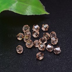 カット加工模造オーストリアクリスタルビーズ連売り  グレードAAA  双円錐形  桃パフ  3x3mm  穴：0.7~0.9mm  約1440個/袋&nbsp;G-M180-3mm-18B