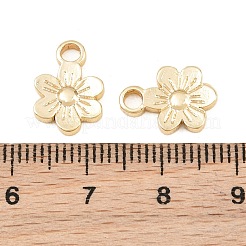 304ステンレススチールチャーム  花のチャーム  ラックめっき  長持ちメッキ  ゴールドカラー  13x10x2mm  穴：2.5mm&nbsp;SA-CBA76DA-14G-A
