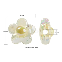 110Pcs 5 Colors Transparent Acrylic Beads&nbsp;TACR-LS0001-05