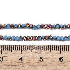電気メッキガラスビーズストランド  ラウンド  半分メッキ  多面カット  空色  2.5~2.8x2~2.2mm  穴：0.7mm  約151個/連  11.89''（30.2センチメートル）&nbsp;EGLA-H114-02A-07