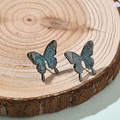 Butterfly Brass Stud Earrings for Women&nbsp;EJEW-F404-01B