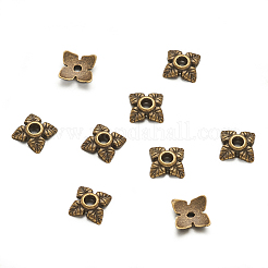 チベット風ビーズキャップ  花  アンティークブロンズ  6x6x2mm  穴：1mm&nbsp;TIBEB-TA0001-11-NR