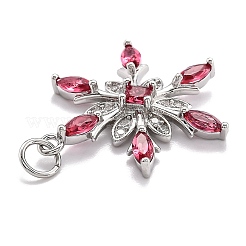 6Pcs 3 Style Brass Cubic Zirconia Pendants&nbsp;ZIRC-SZ0001-80P