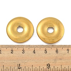 電気メッキ合成非磁性ヘマタイトペンダント  ドーナツ/円盤チャーム  黄金メッキ  25.5x4mm  穴：4.8mm&nbsp;G-C136-04D