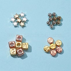 638個のccbプラスチックビーズ  スター＆ラウンド＆キューブ＆フラットラウンド  ミックスカラー  5~7x4~7x3.5~7mm  穴：1.2~3.5mm&nbsp;CCB-FS0001-01