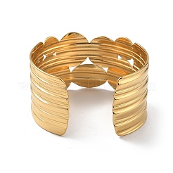 Ion Plating(IP) 304 Stainless Steel Cuff Bangles for Women&nbsp;BJEW-Z078-20G