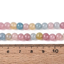 オンブレ効果の染色クラックルガラスビーズ連売り  天然石風  ラウンド  ミックスカラー  6~6.5mm  穴：0.8~1mm  約138~146個/連  29.92~31.89インチ（76~81cm）&nbsp;GLAA-Q106-01A-B16